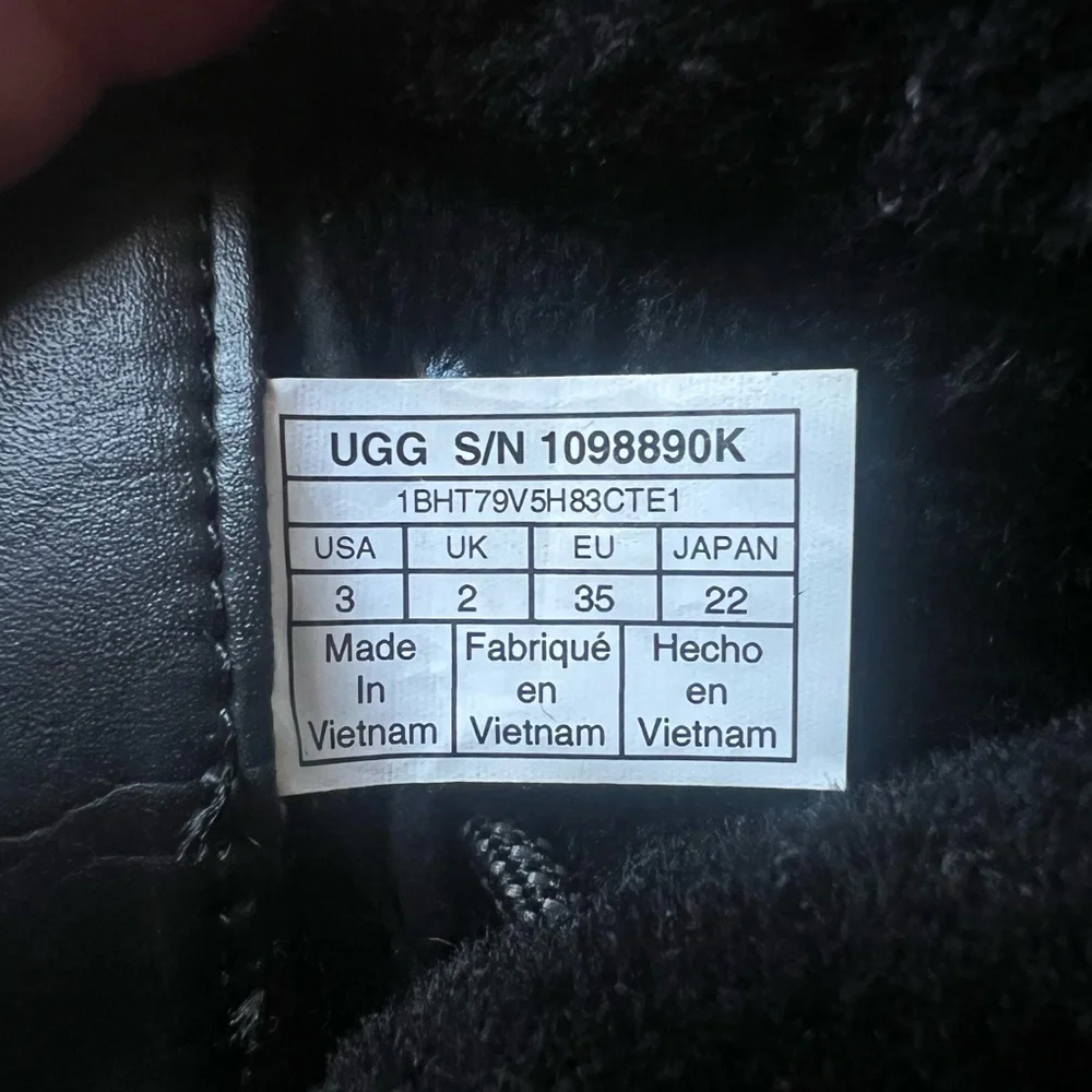 Kids UGG Black Lace-Up Winter Boots